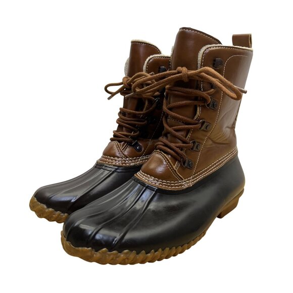 Esprit Women's Brown & Black Faux Fur Waterproof Oxford Harbor Winter Boots 9.5M - Picture 3 of 10